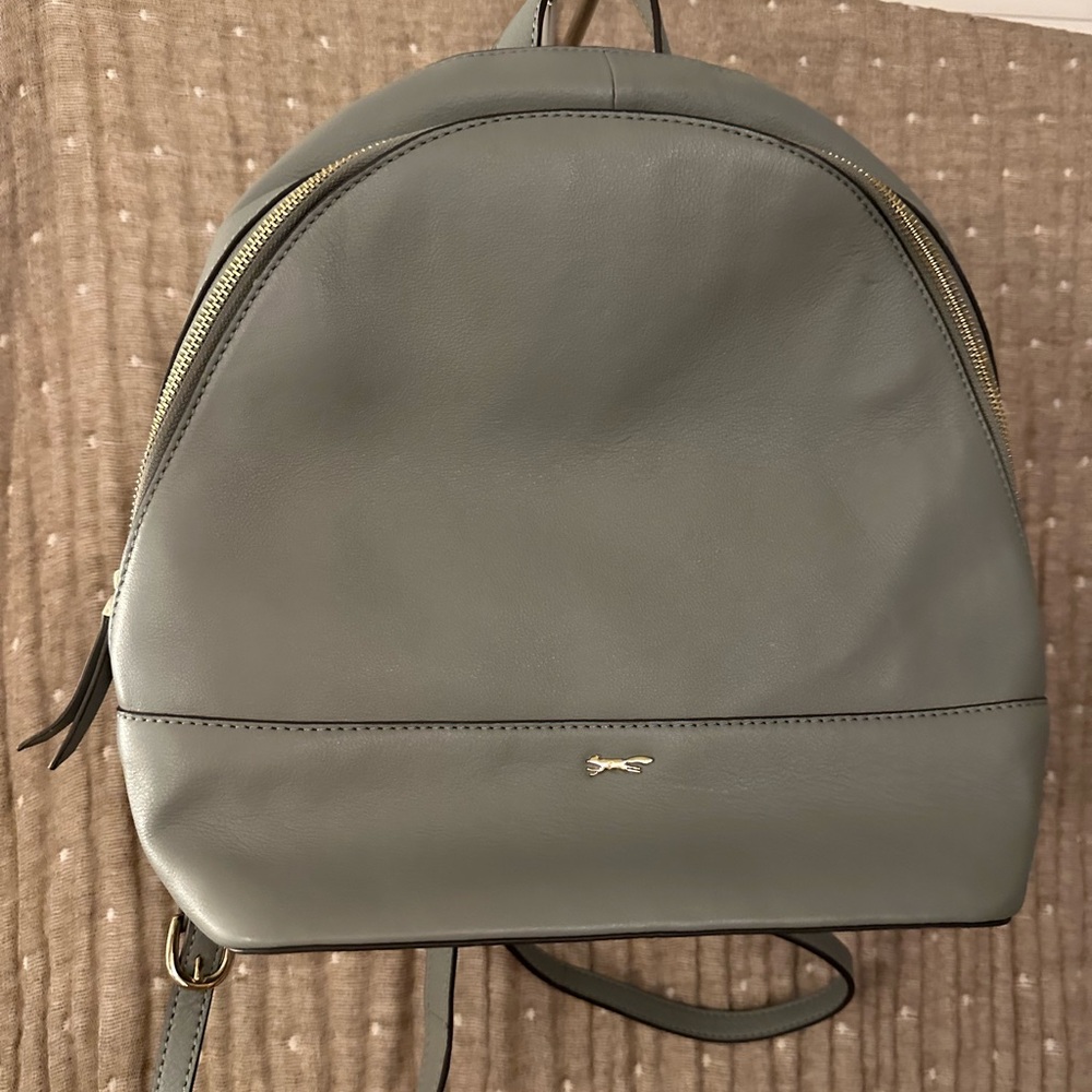 Versatile Sage Green Leather Backpack